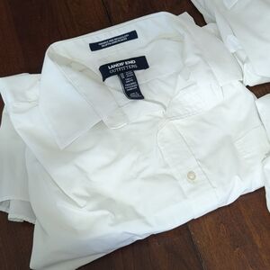3/$30 Chase Bank Lands End TALL Men's White Shirt